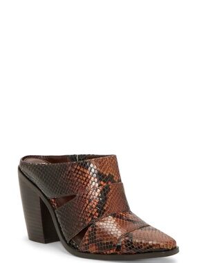 Vince Camuto Aimie Square Snake-Print Toe Mules